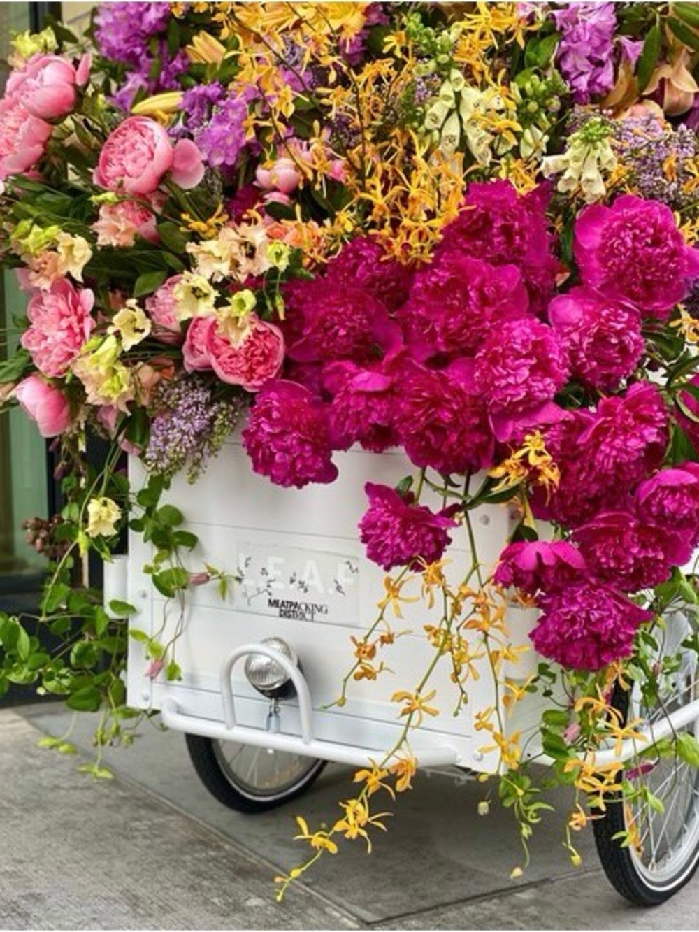 Vibrant Fuchsia Floral Cart Arrangement - Home Accents